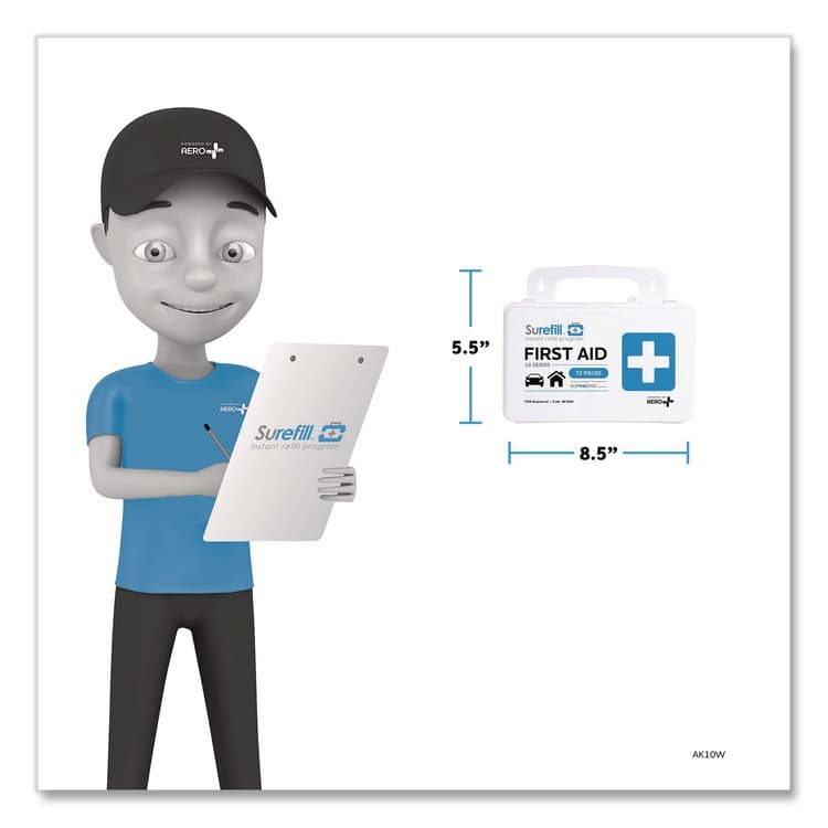 AERO HEALTHCARE 10 Series First Aid Kit, 72 Pieces, Plastic Case (AOHAK10W) thumbnail 4