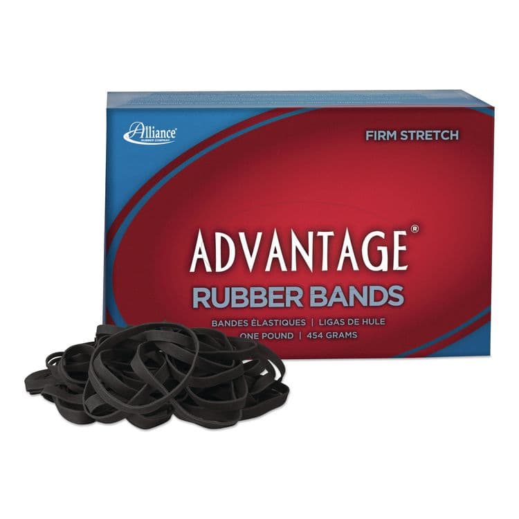 ALLIANCE RUBBER Advantage Classic Black Rubber Bands, Size 64, 0.04" Gauge, 1 lb Box, 320/Box (ALL57645)
