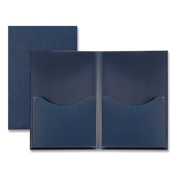 TOPS BUSINESS FORMS Double Stuff Heavy-Duty Opaque Polypropylene Twin-Pocket Folder, Accommodates (200) 11 x 8.5 Sheets, Navy (OXF57455) thumbnail 3