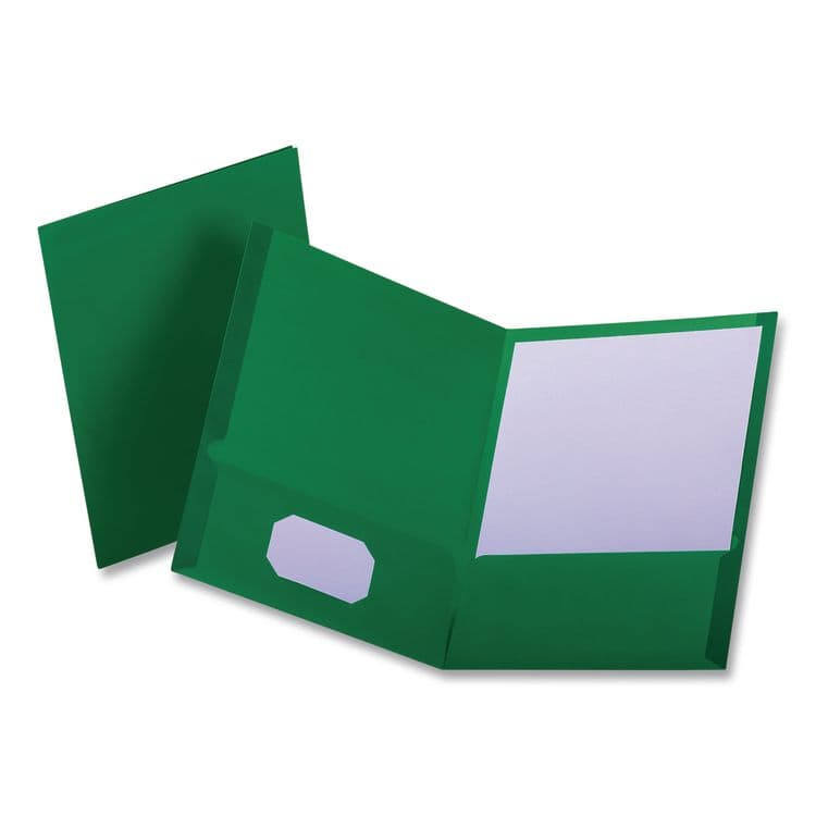 TOPS BUSINESS FORMS Twin-Pocket Folder, Accommodates (100) 11 x 8.5 Sheets, Green, 25/Box (OXF57503) thumbnail 2