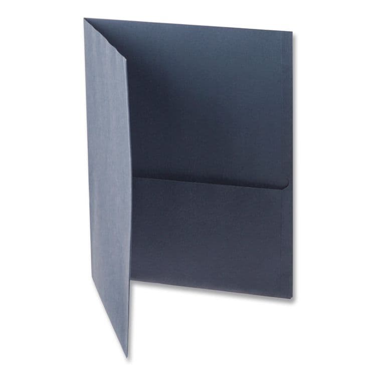 TOPS BUSINESS FORMS Leatherette Two Pocket Portfolio, 8.5 x 11, Blue/Blue, 10/Pack (OXF57572) thumbnail 3