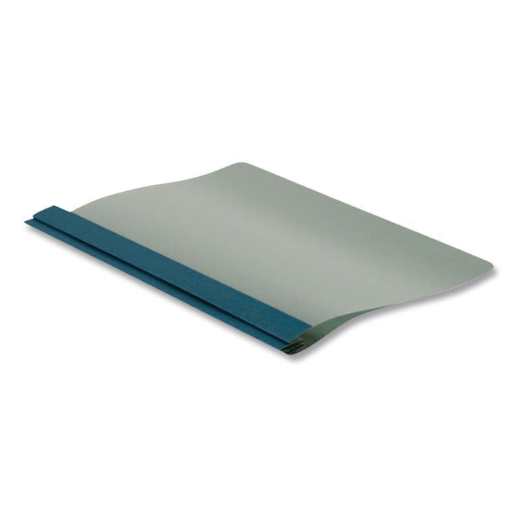 TOPS BUSINESS FORMS Earthwise by Oxford 100% Recycled Clear Front Report Covers, 3-Prong Fastener, 0.5" Capacity, 8.5 x 11, Clear/Blue, 25/Box (OXF57872) thumbnail 3