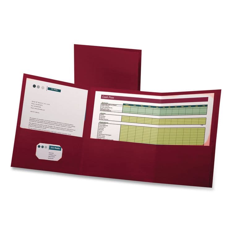 TOPS BUSINESS FORMS Tri-Fold Pocket Folder, Accommodates (150) 11 x 8.5 Sheets, Red, 20/Box (OXF59811) thumbnail 2