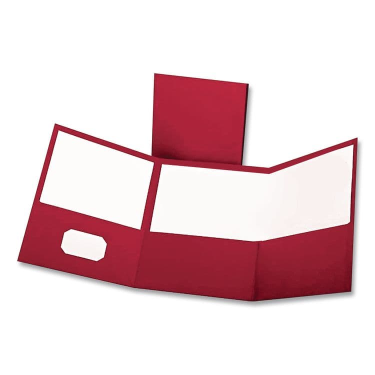 TOPS BUSINESS FORMS Tri-Fold Pocket Folder, Accommodates (150) 11 x 8.5 Sheets, Red, 20/Box (OXF59811)