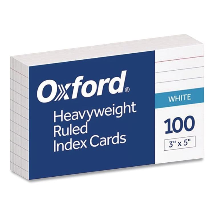 TOPS BUSINESS FORMS Heavyweight Ruled Index Cards, 3 x 5, White, 100/Pack (OXF63500)