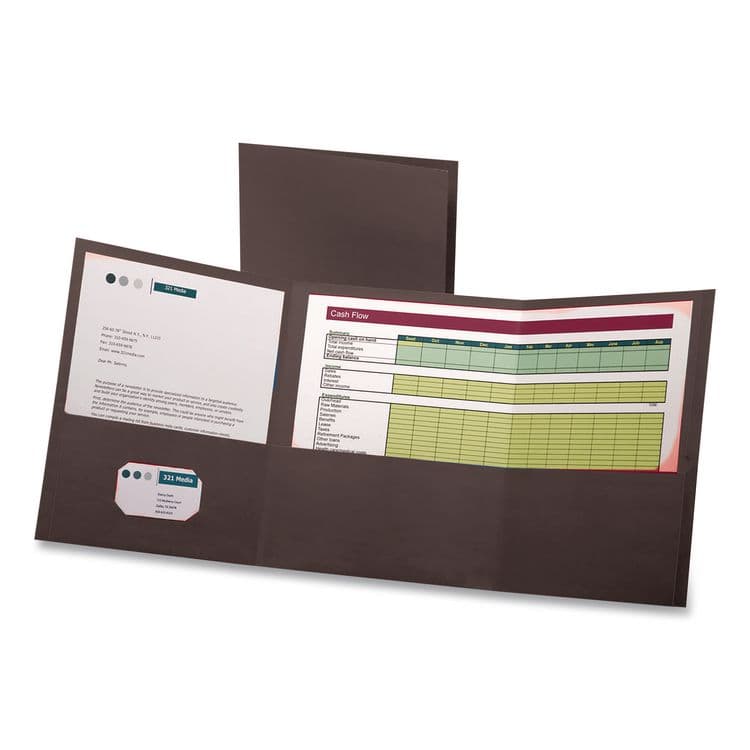 TOPS BUSINESS FORMS Tri-Fold Pocket Folder, Accommodates (150) 11 x 8.5 Sheets, Black, 20/Box (OXF59806) thumbnail 2