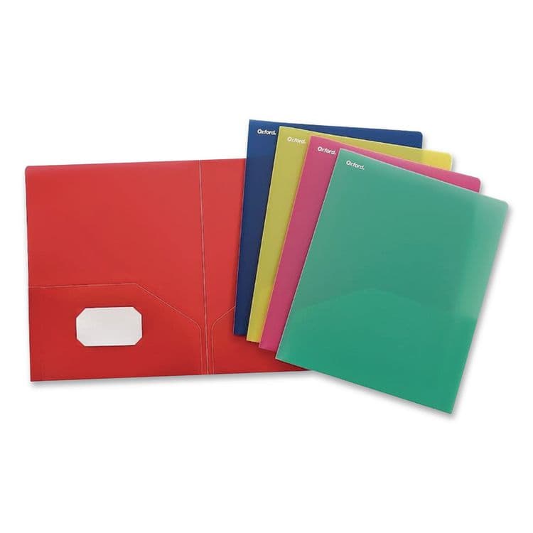 TOPS BUSINESS FORMS Fashion Poly Twin-Pocket Folder, Accommodates 11 x 8.5 Sheets, Assorted Colors, 25/Box (OXF99810) thumbnail 2