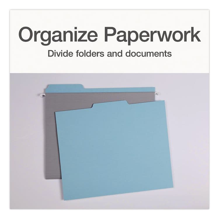 TOPS BUSINESS FORMS Blank Top Tab File Guides, 1/3-Cut Top Tab, Blank, 8.5 x 11, Blue, 100/Box (PFXPN203) thumbnail 4