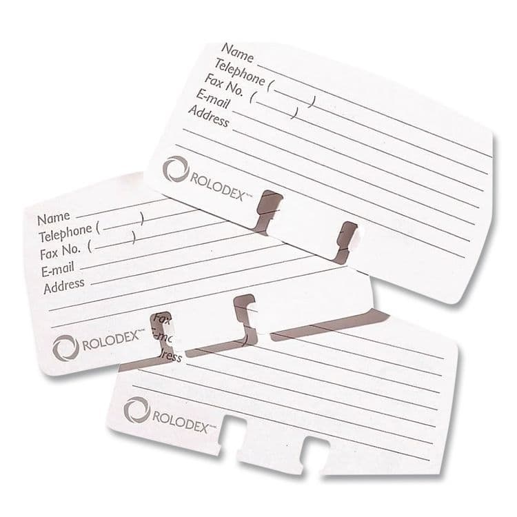 ROLODEX Petite Refill Cards, 2.25 x 4, White, 100 Cards/Pack (ROL67553) thumbnail 3