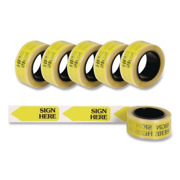 REDI-TAG CORPORATION Arrow Message Page Flag Refills, "Sign Here", Yellow, 120 Flags/Roll, 6 Rolls/Box (RTG91001) thumbnail 2