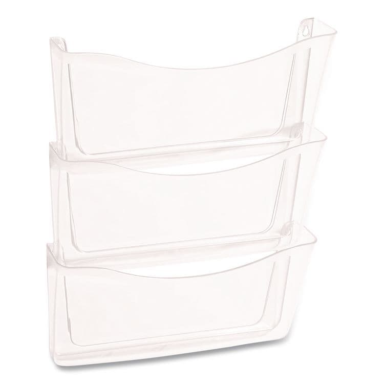 RUBBERMAID Unbreakable Wall Files, 3 Sections, A4/Letter Size, 13.75" x 3.13" x 29.38", Clear (RUB65976ROS) thumbnail 2