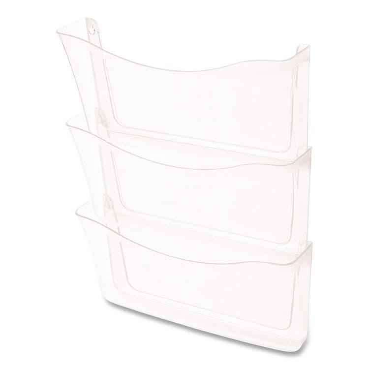 RUBBERMAID Unbreakable Wall Files, 3 Sections, A4/Letter Size, 13.75" x 3.13" x 29.38", Clear (RUB65976ROS) thumbnail 3