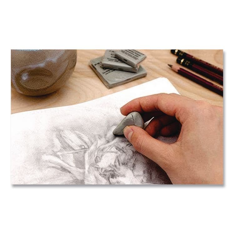SANFORD Design Kneaded Rubber Art Eraser, For Pencil Marks, Rectangular Block, Large, Gray (SAN70531) thumbnail 3