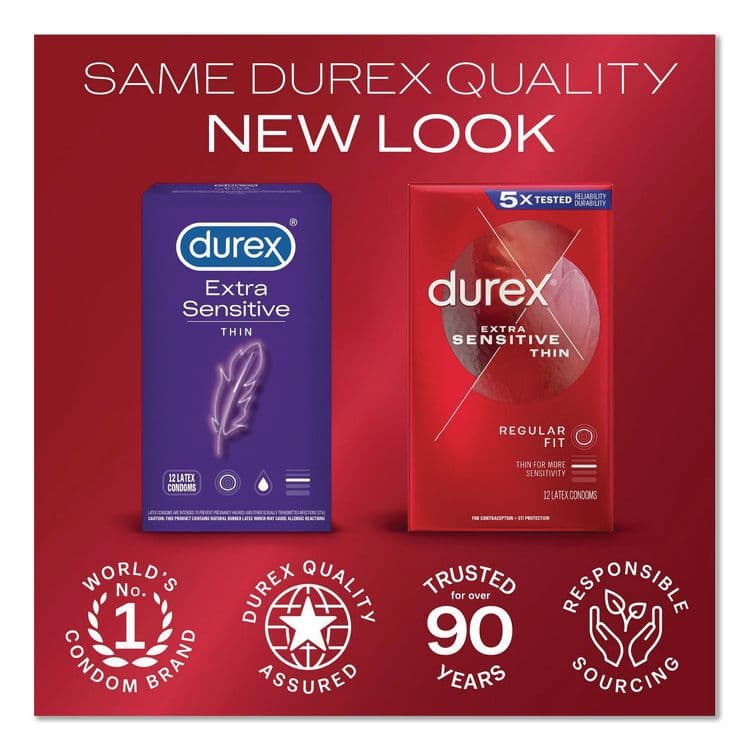 RECKITT BENCKISER Extra Sensitive Condoms, Natural, 12/Box, 18 Boxes/Carton (RAC30271CT) thumbnail 2