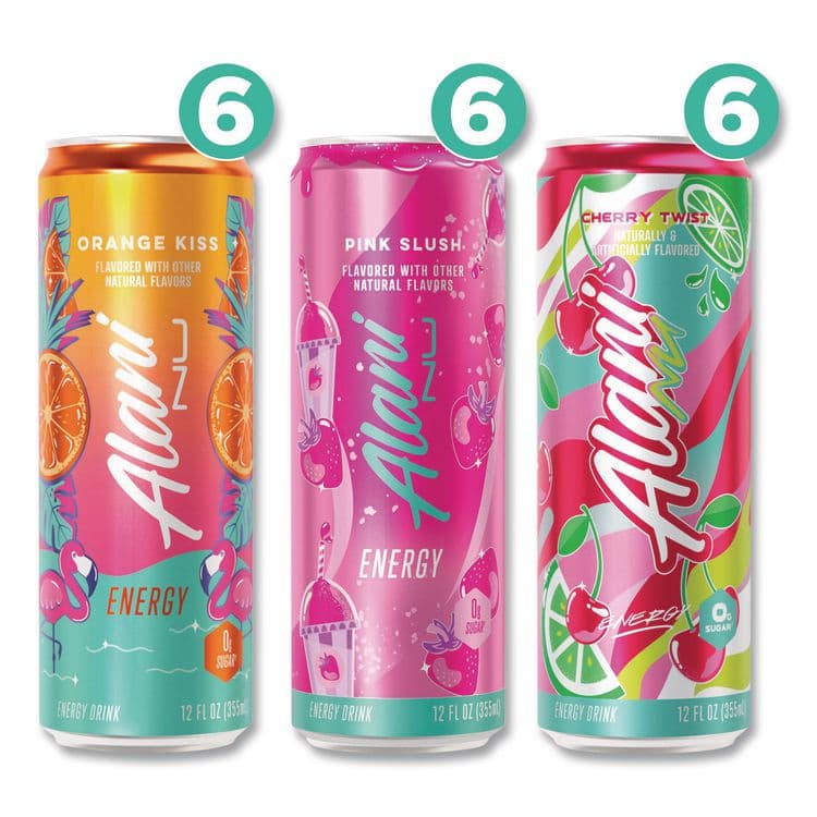 ALANI NU Energy Sweet Splash Variety Pack, Assorted Flavors, 12 oz Can, 18/Carton (GRR22002374) thumbnail 4