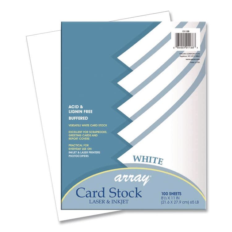 PACON CORPORATION Array Card Stock, 65 lb Cover Weight, 8.5 x 11, White, 100/Pack (PAC101188) thumbnail 4