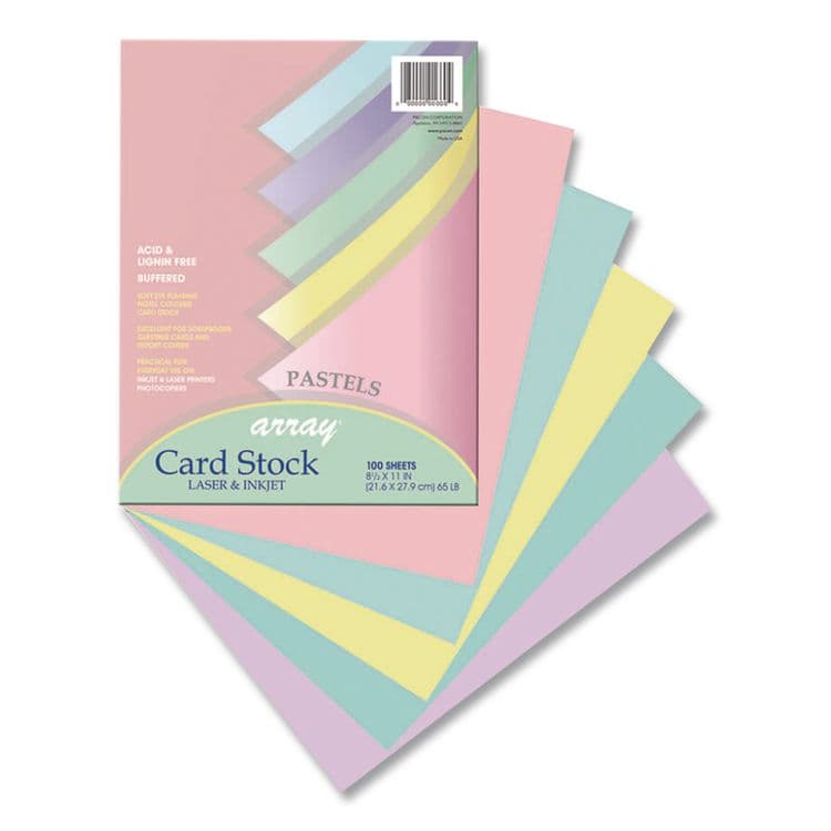 PACON CORPORATION Array Card Stock, 65 lb Cover Weight, 8.5 x 11, Assorted Pastel Colors, 100/Pack (PAC101315) thumbnail 3