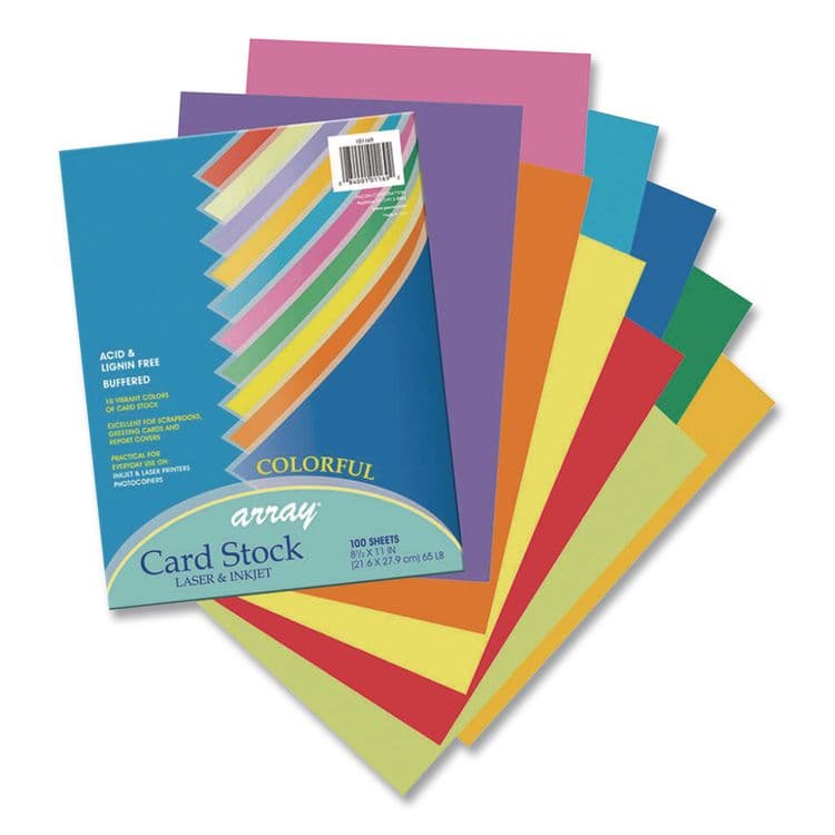 PACON CORPORATION Array Card Stock, 65 lb Cover Weight, 8.5 x 11, Assorted Bright Colors, 100/Pack (PAC101169) thumbnail 4