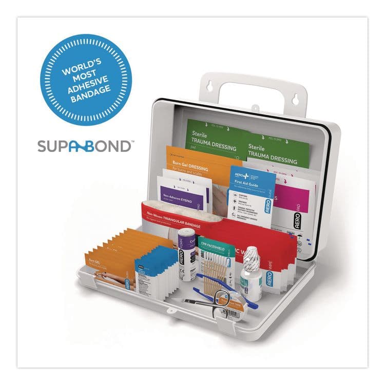 AERO HEALTHCARE 25 Series All Purpose First Aid Kit, 180 Pieces, Plastic Case (AOHAK25W) thumbnail 2
