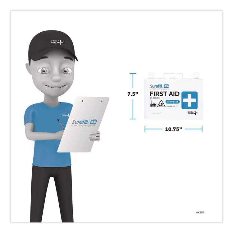 AERO HEALTHCARE 25 Series All Purpose First Aid Kit, 180 Pieces, Metal Case (AOHAK25T) thumbnail 4