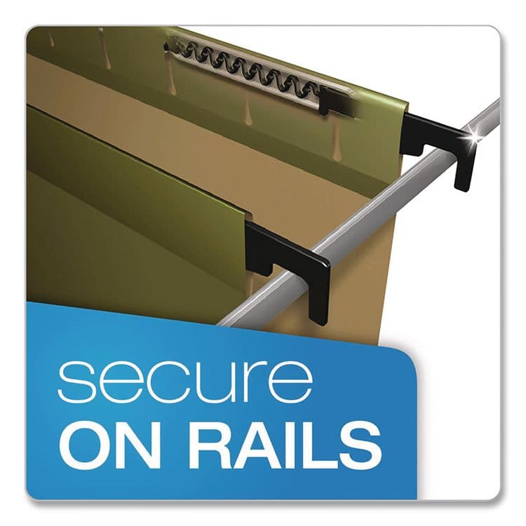 TOPS BUSINESS FORMS SureHook Reinforced Hanging Divider Folders, 1/5-Cut Tab, Expands 2", 1 Divider, 4 Fasteners, Letter Size, Green, 10/Box (PFX59253) thumbnail 3