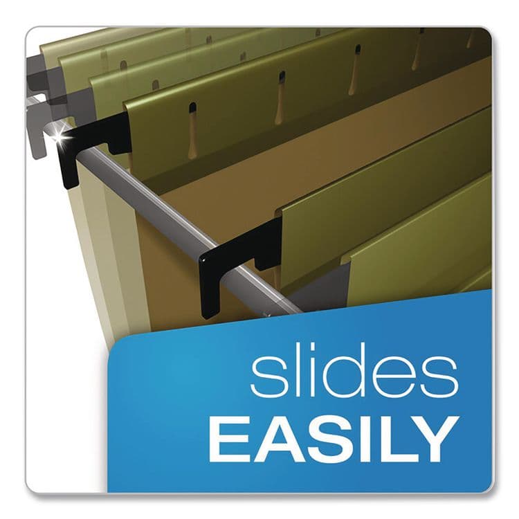 TOPS BUSINESS FORMS SureHook Reinforced Hanging Divider Folders, 1/5-Cut Tab, Expands 2", 1 Divider, 4 Fasteners, Letter Size, Green, 10/Box (PFX59253) thumbnail 4