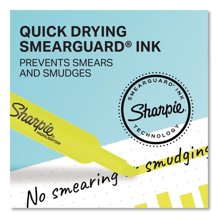 SANFORD Tank Style Highlighters, Fluorescent Yellow Ink, Chisel Tip, Yellow Barrel, 2/Pack (SAN25162PP) thumbnail 3