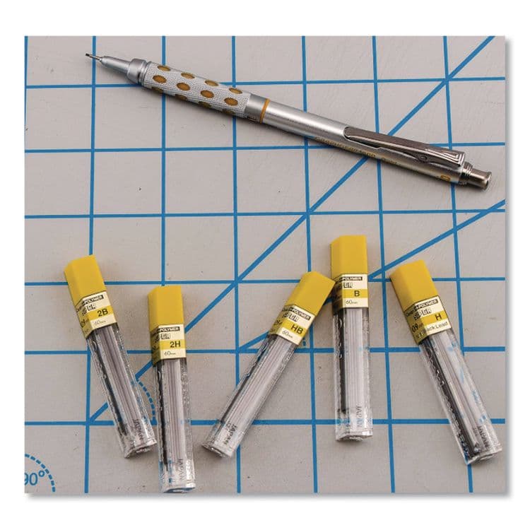 PENTEL OF AMERICA Super Hi-Polymer Lead Refills, 0.9 mm, HB, Black, 15/Tube (PEN509HB) thumbnail 2