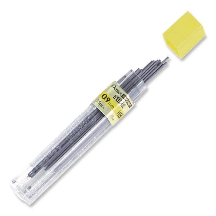 PENTEL OF AMERICA Super Hi-Polymer Lead Refills, 0.9 mm, HB, Black, 15/Tube (PEN509HB) thumbnail 3