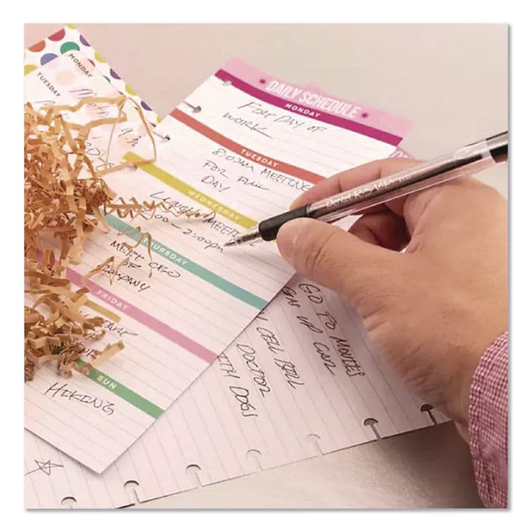 PENTEL OF AMERICA R.S.V.P. Ballpoint Pen, Stick, Medium 1 mm, Black Ink, Clear/Black Barrel, Dozen (PENBK91A) thumbnail 3