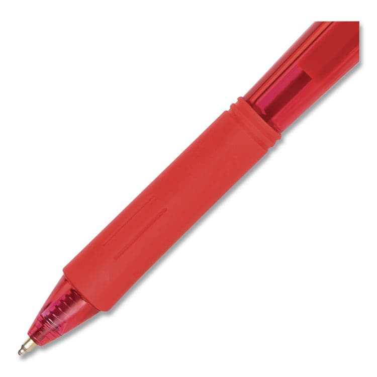 PENTEL OF AMERICA WOW! Ballpoint Pen, Retractable, Medium 1 mm, Red Ink, Translucent Red/Red Barrel, Dozen (PENBK440B) thumbnail 3