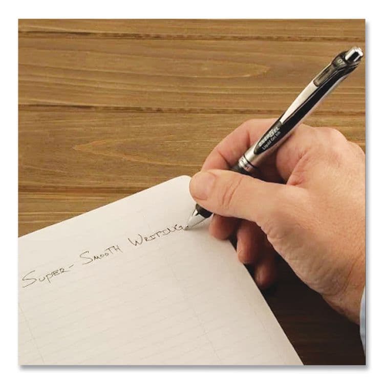 PENTEL OF AMERICA EnerGel RTX Gel Pen, Retractable, Medium 0.7 mm, Black Ink, Black/Gray Barrel (PENBL77A) thumbnail 3