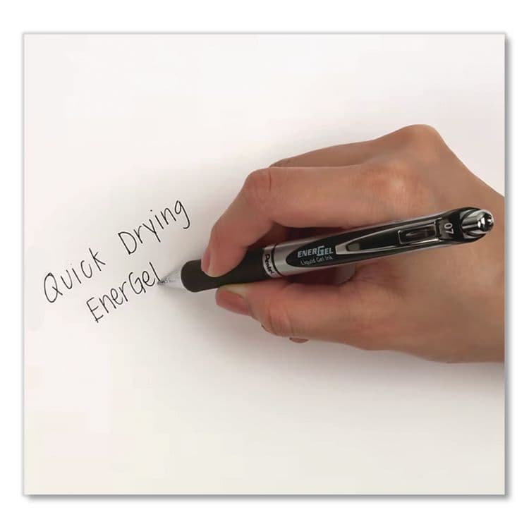 PENTEL OF AMERICA EnerGel RTX Gel Pen, Retractable, Medium 0.7 mm, Black Ink, Black/Gray Barrel (PENBL77A) thumbnail 4