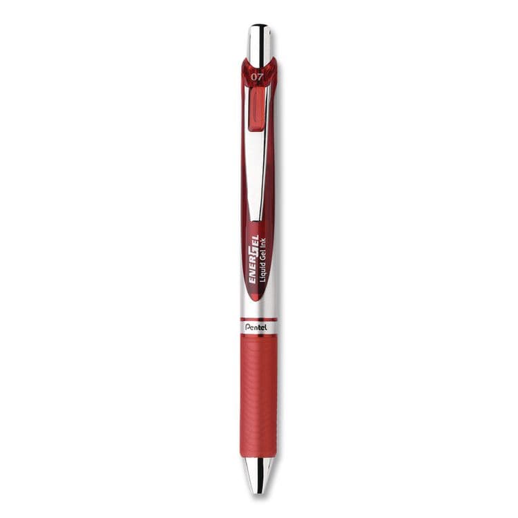 PENTEL OF AMERICA EnerGel RTX Gel Pen, Retractable, Medium 0.7 mm, Red Ink, Red/Gray Barrel (PENBL77B) thumbnail 3