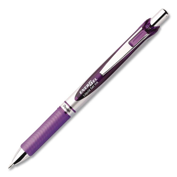 PENTEL OF AMERICA EnerGel RTX Gel Pen, Retractable, Medium 0.7 mm, Violet Ink, Violet/Gray Barrel (PENBL77V) thumbnail 2