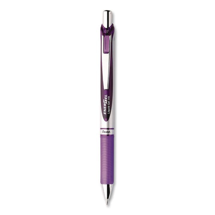 PENTEL OF AMERICA EnerGel RTX Gel Pen, Retractable, Medium 0.7 mm, Violet Ink, Violet/Gray Barrel (PENBL77V)