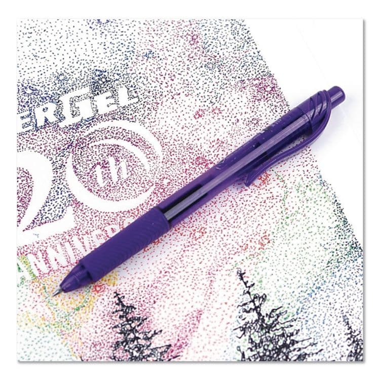 PENTEL OF AMERICA EnerGel-X Gel Pen, Retractable, Medium 0.7 mm, Violet Ink, Translucent Violet/Violet Barrel (PENBL107VEA) thumbnail 4