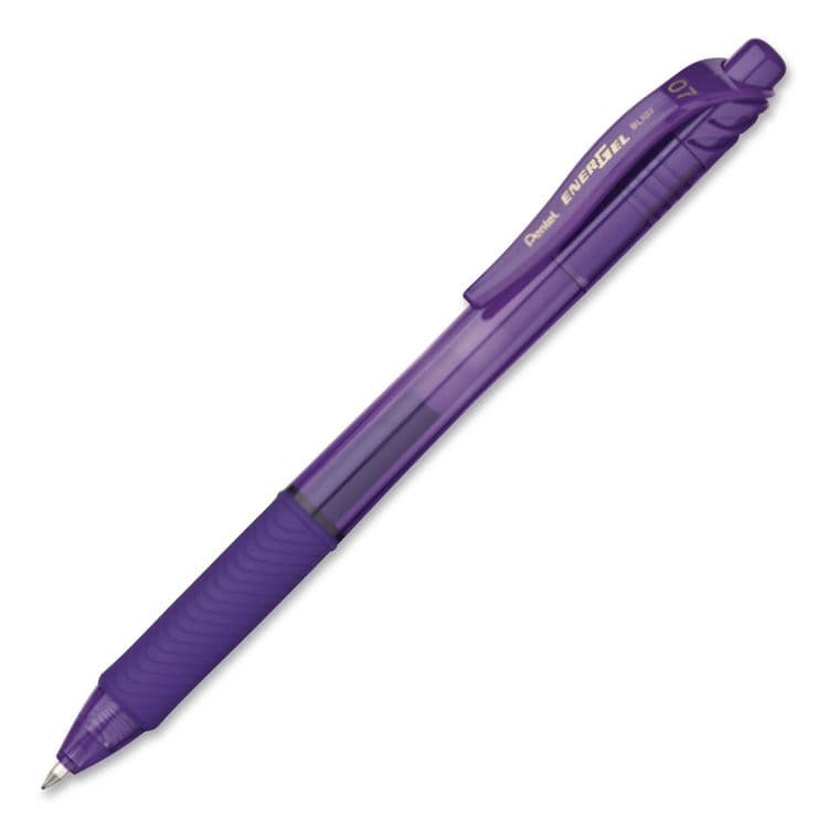 PENTEL OF AMERICA EnerGel-X Gel Pen, Retractable, Medium 0.7 mm, Violet Ink, Translucent Violet/Violet Barrel (PENBL107VEA)
