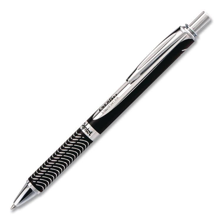 PENTEL OF AMERICA EnerGel Alloy RT Gel Pen, Retractable, Medium 0.7 mm, Black Ink, Black Barrel (PENBL407AA) thumbnail 2