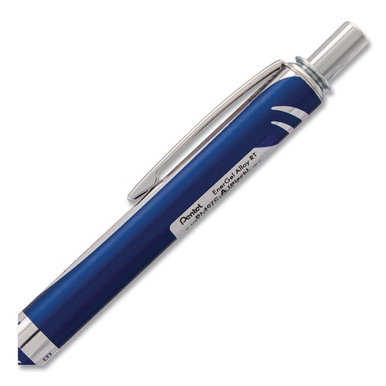 PENTEL OF AMERICA EnerGel Alloy RT Gel Pen, Retractable, Medium 0.7 mm, Black Ink, Blue Barrel (PENBL407CA) thumbnail 4