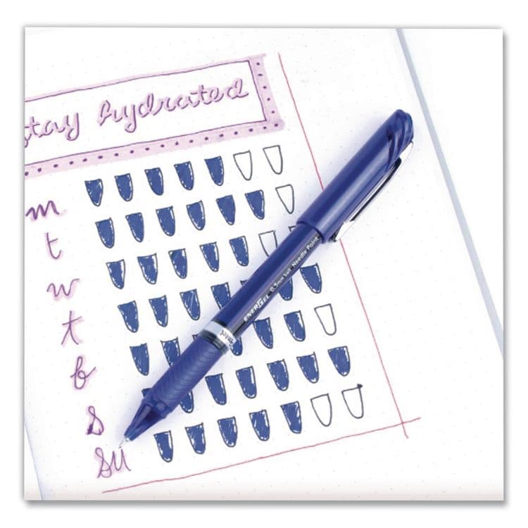 PENTEL OF AMERICA EnerGel NV Gel Pen, Stick, Fine 0.5 mm, Blue Ink, Blue Barrel, Dozen (PENBLN25C) thumbnail 3