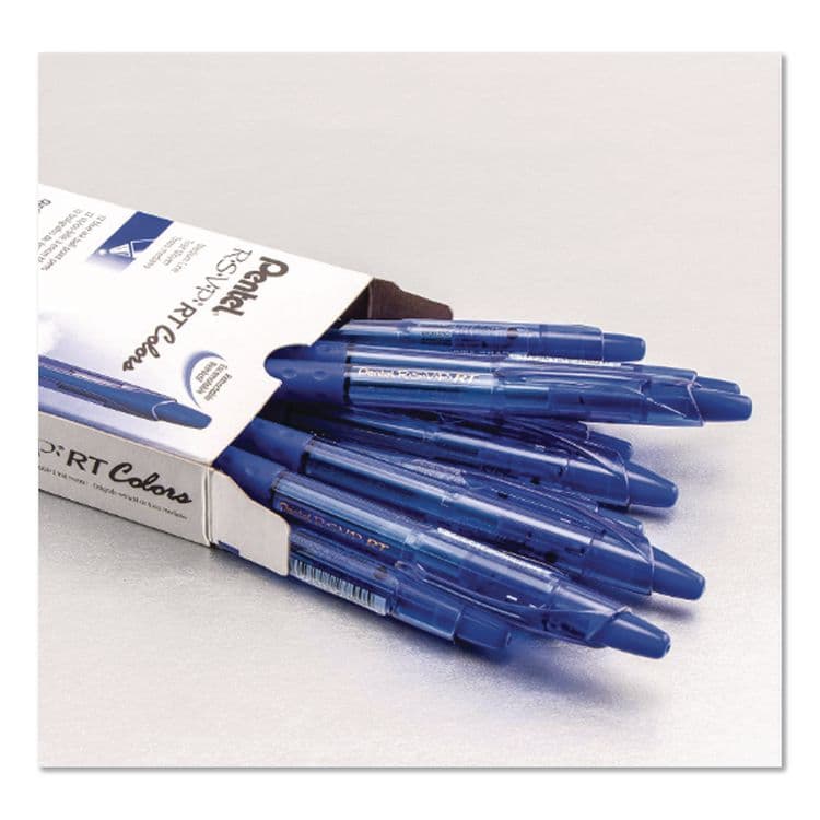 PENTEL OF AMERICA R.S.V.P. Super RT Ballpoint Pen, Retractable, Medium 0.7 mm, Blue Ink, Translucent Blue/Blue Barrel, Dozen (PENBX477C) thumbnail 2
