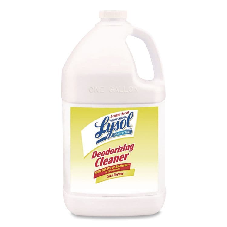 RECKITT BENCKISER Disinfectant Deodorizing Cleaner Concentrate, 1 gal Bottle, Lemon Scent (RAC76334)