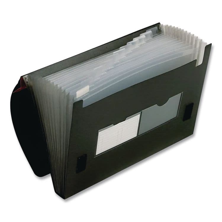 TOPS BUSINESS FORMS 13-Pocket File, 4" Expansion, 13 Sections, Hook/Loop Closure, 1/12-Cut Tabs, Letter Size, Black (PFX82011) thumbnail 2