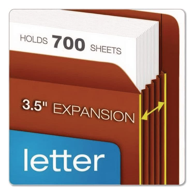 TOPS BUSINESS FORMS Heavy-Duty End Tab File Pockets, 5.25" Expansion, Legal Size, Red Fiber, 10/Box (PFX95565) thumbnail 4