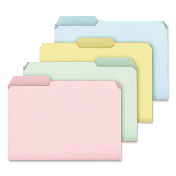 TOPS BUSINESS FORMS Pastel Colored File Folders, 1/3-Cut Tabs: Assorted, Letter Size, Assorted Colors, 100/Box (PFXC2113PASR) thumbnail 2