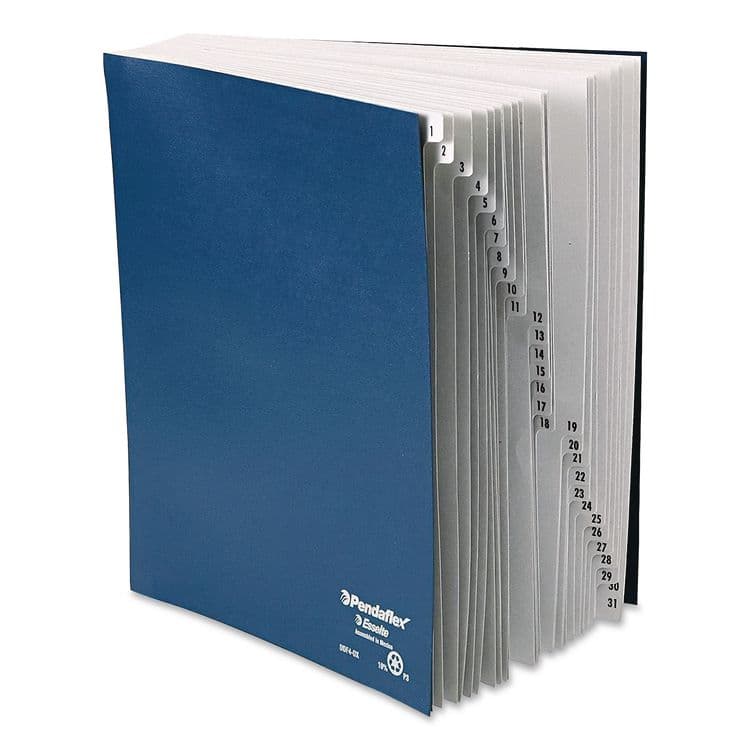 TOPS BUSINESS FORMS Expanding Desk File, 31 Dividers, Date Index, Letter Size, Dark Blue Cover (PFXDDF4OX) thumbnail 2