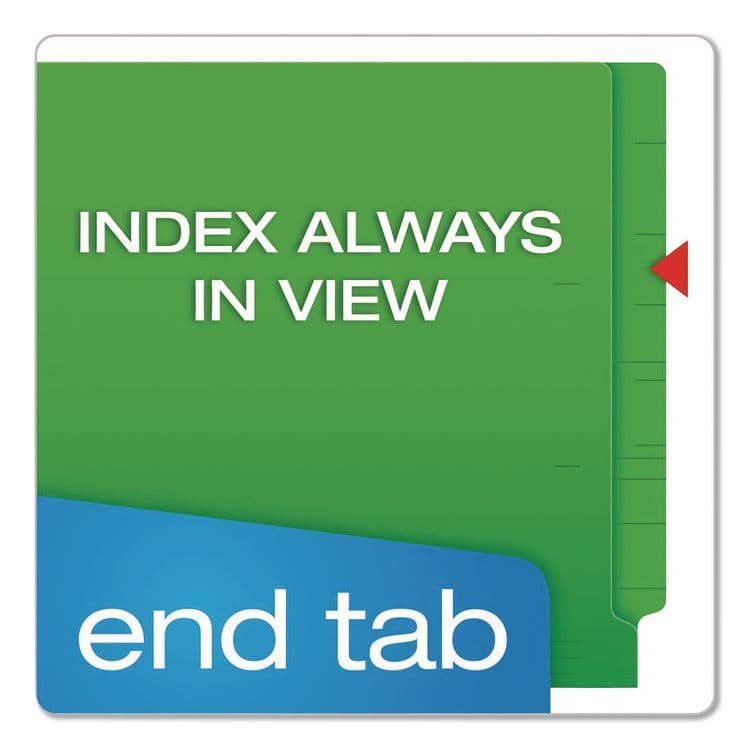 TOPS BUSINESS FORMS Colored End Tab Folders with Reinforced Double-Ply Straight Cut Tabs, Letter Size, 0.75" Expansion, Green, 100/Box (PFXH110DGR) thumbnail 3