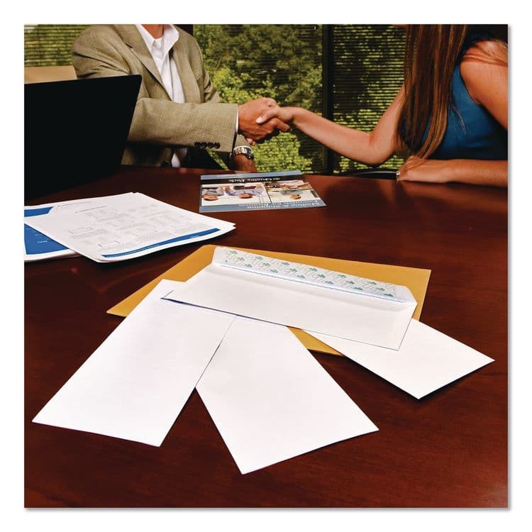 QUALITY PARK PRODUCTS Redi-Strip Security Tinted Envelope, #10, Commercial Flap, Redi-Strip Heat-Resistant Closure, 4.13 x 9.5, White, 30/Box (QUA69112) thumbnail 3