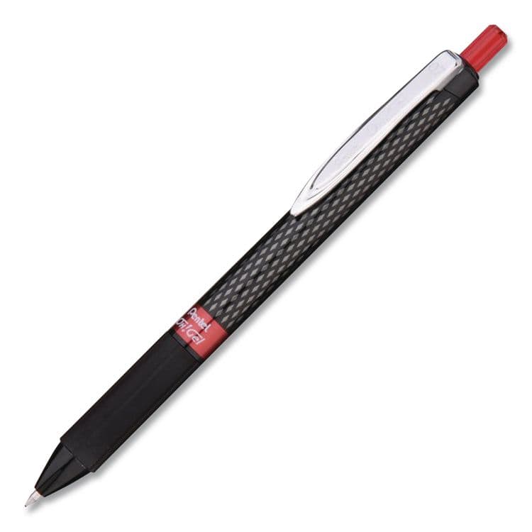 PENTEL OF AMERICA Oh! Gel Pen, Retractable, Medium 0.7 mm, Red Ink, Black Barrel, Dozen (PENK497B) thumbnail 3